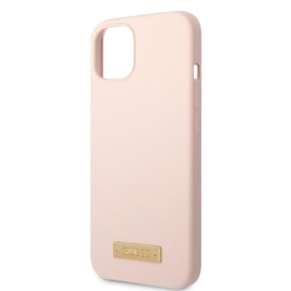 Guess iPhone 13 Case MagSafe silikonilogolevy - vaaleanpunainen