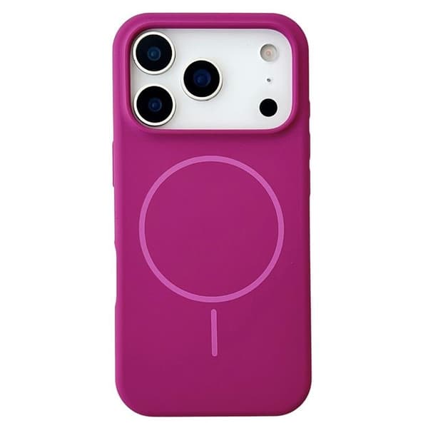 Mobilskal till iPhone 17 Pro Max MagSafe Silikon Anti Drop - Mörk Ros Rosa