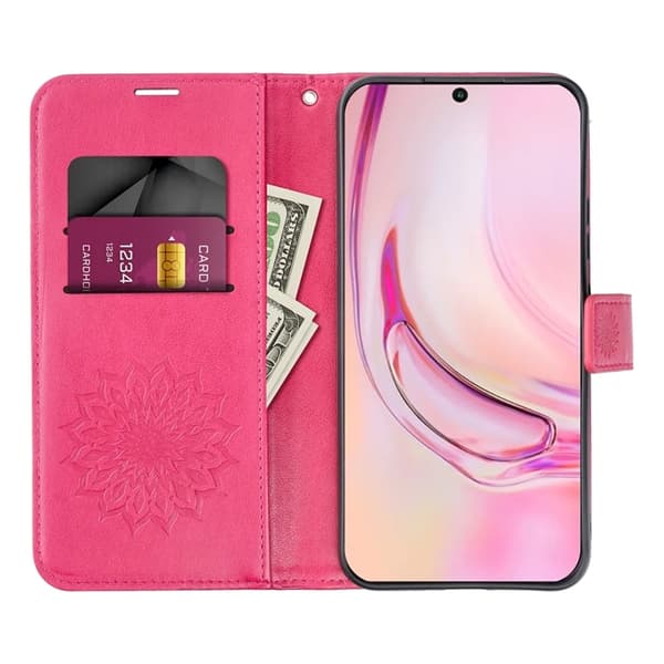 Galaxy S25 Ultra Plånboksfodral Mezzo - Mandala Magenta Rosa