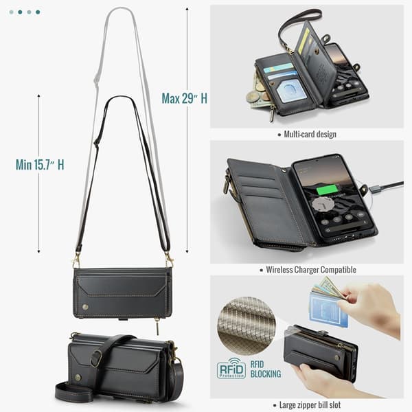 CASEME Google Pixel 10/10 Pro Plånboksfodral RFID Zipper Svart