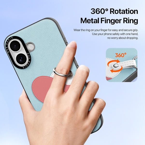 DUX DUCIS Mobilskal till iPhone 17 med Fingerring/Rem Luvy Series Blå