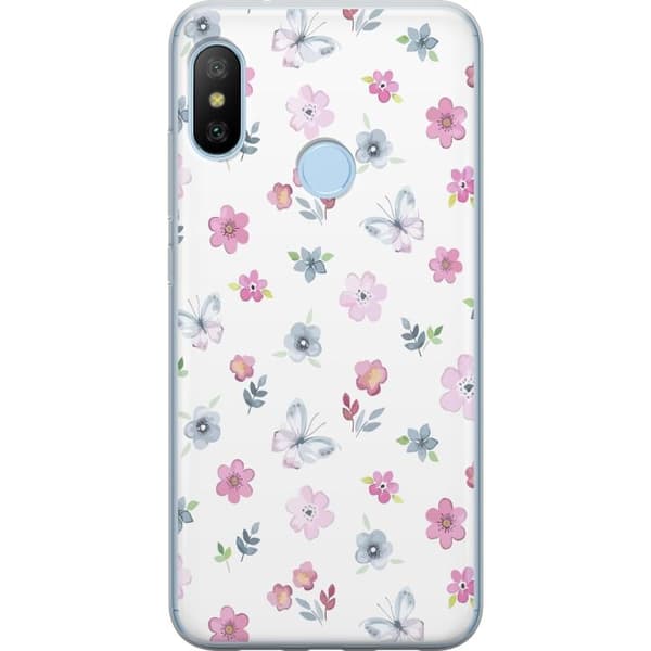Mobilcover til Xiaomi Mi A2 Lite med Blomster og sommerfugle