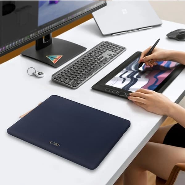 Tech-Protect taske til bærbar computer (13-14") Fleece - Navy Blå
