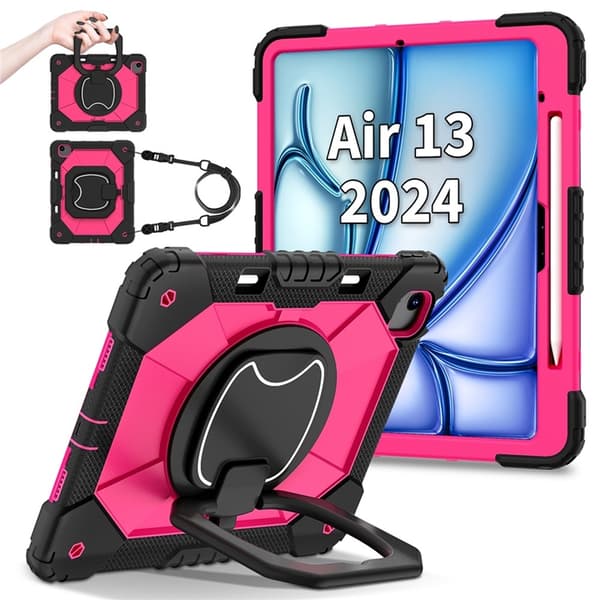 iPad Air 13(2025/2024) Mobilskal Kickstand - Svart/Rosa Rosa