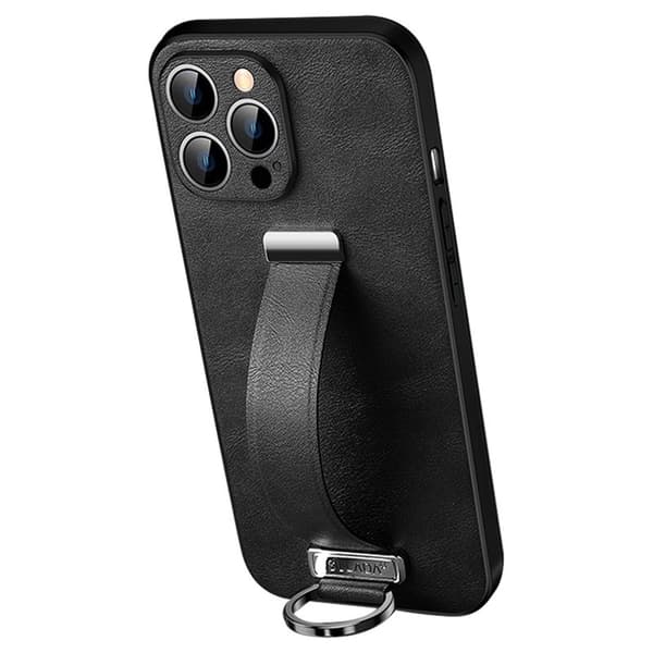 SULADA Mobilskal till iPhone 15 Pro Max Crazy Horse PU+PC+TPU Svart