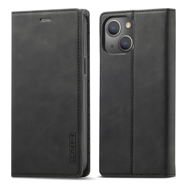 LC.IMEEKE Plånboksfodral för iPhone 15 - Konstläder- Svart