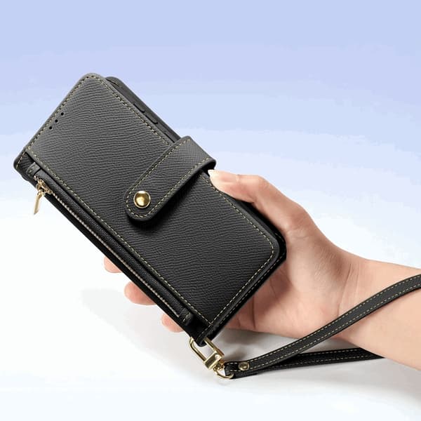 Dux Ducis Lawa Galaxy S25 Plus Pung Taske MagSafe Ægte Læder Black