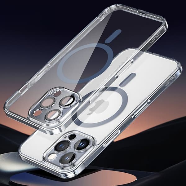 SULADA Mobilskal till iPhone 16 Pro TPU+PC med Linsskydd Transparent Blå