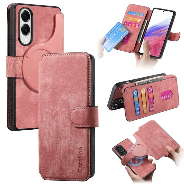 CASENEO Samsung Galaxy S25 Edge Plånboksfodral Konstläder - Rosa