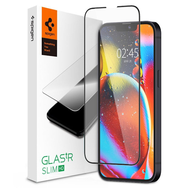 Spigen FC iPhone 13/13 Pro/14/16e Härdat Glas Skärmskydd - Svart Svart