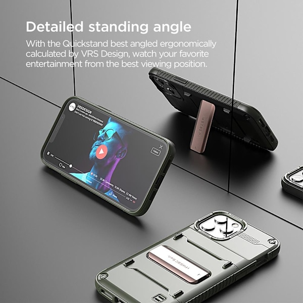 VRS DESIGN Damda QuickStand Skal iPhone 12 Mini - Bronze Grön
