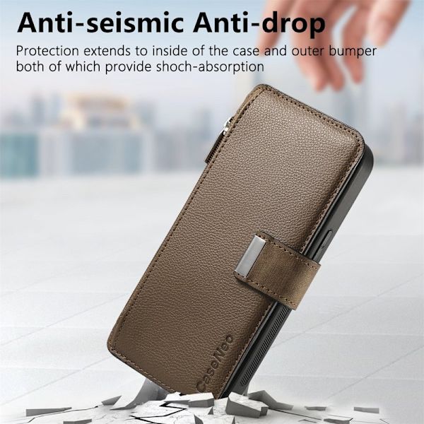 CASENEO MW-02 iPhone 16 Plus Plånboksfodral Konstläder - Brun