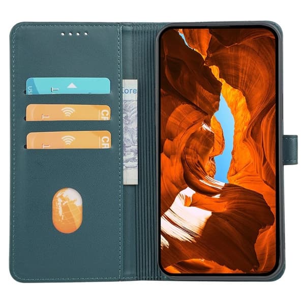 Oppo Find X9 Pro 5G Fodral Äkta Läder Magnetlås - Grön