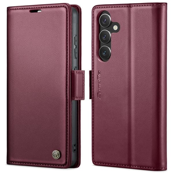 CASEME Plånboksfodral Konstläder för Samsung Galaxy S24 - Röd