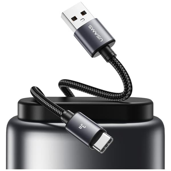 USAMS USB-A till USB-C Kabel 18W 1m U91 - Tarnish Svart