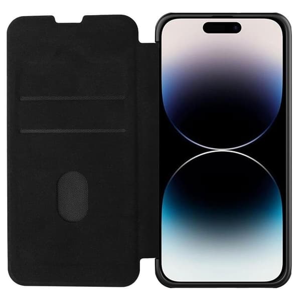 Nillkin iPhone 14 Plus Plånboksfodral QinPro Läder Plain - Classic Svart Svart