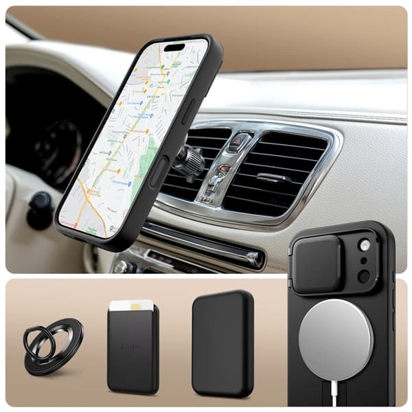 Tech-Protect Mobilskal till iPhone 17 Pro Max Magsafe Kickstand Kevlar Aura Svart