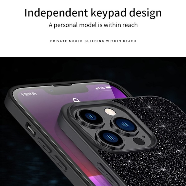 SULADA Mobilskal till iPhone 15 Pro Max Glitter Sequins - Röd R
