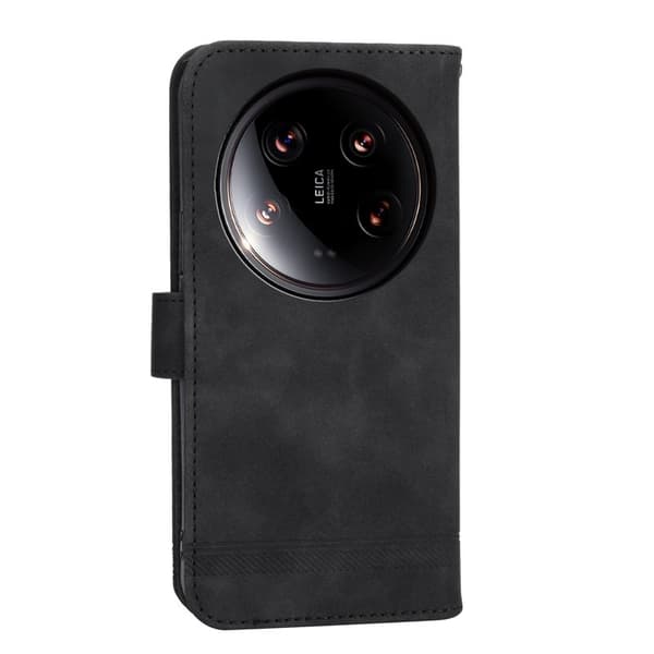 DIERFENG DF-03 Plånboksfodral för Xiaomi 14 Ultra - Konstläder - Svart