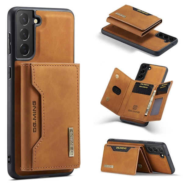 DG.MING Samsung Galaxy S24 Konstläder Plånboksfodral Kickstand Brun