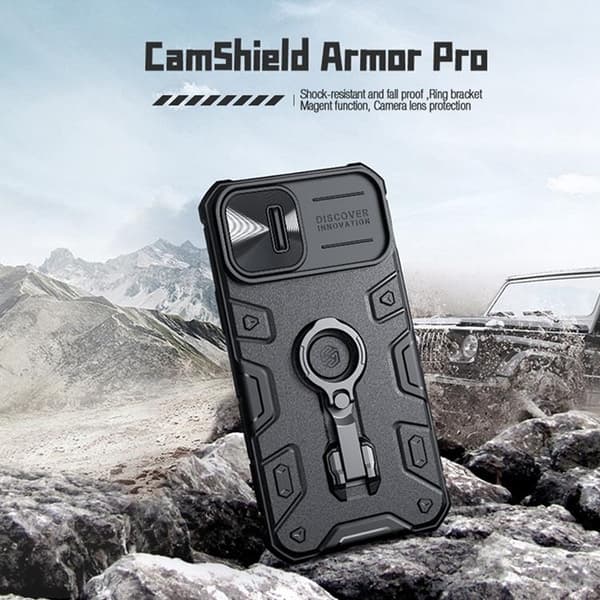 Nillkin iPhone 14 Plus Skal Ringhållare Armor Pro - Grön Grön