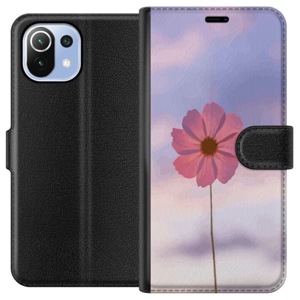 Plånboksfodral till Xiaomi Mi 11 Lite med Rosa blomma