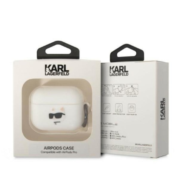 Karl Lagerfeld AirPods Pro Skal Silicone Choupette Head 3D - Vit