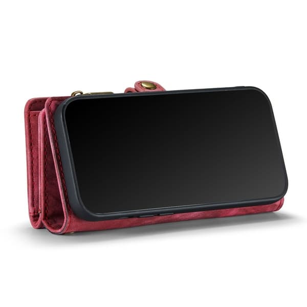 CASEME 008 Series iPhone 6/6s/7/8/SE Konstläder Plånboksfodral Röd
