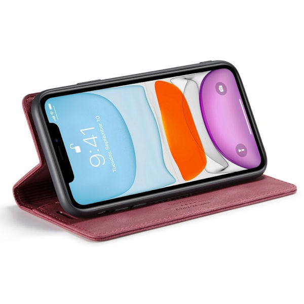 AUTSPACE A01 iPhone 11 Pro Max Plånboksfodral Konstläder - Röd