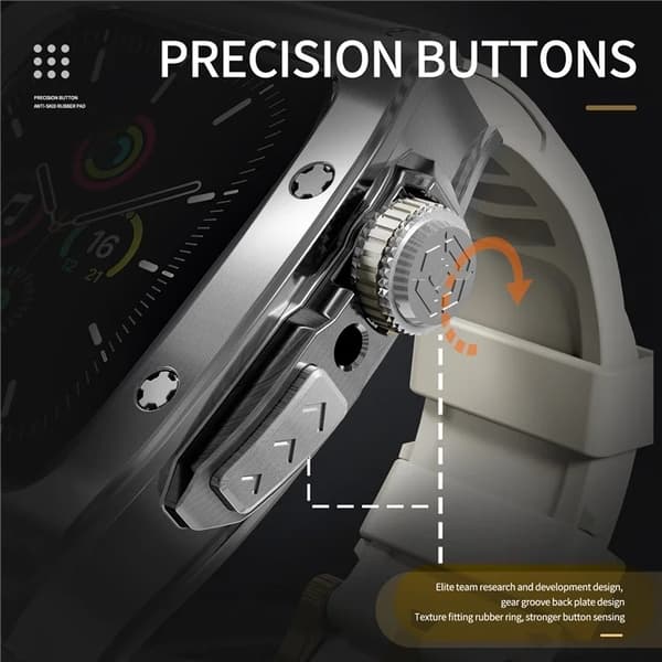 SHELLBOX Apple Watch 45mm Armband Silikon Metal - Vit Vit