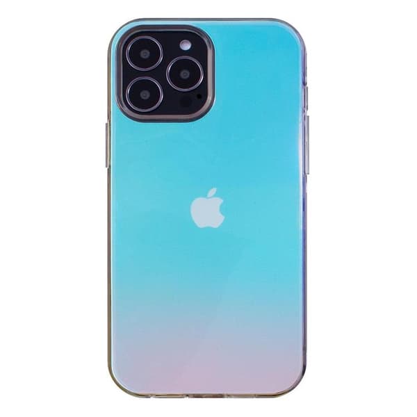 iPhone 12 Cover Aurora Neon Gel - Blå Blå