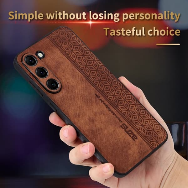 AZNS Samsung Galaxy S23 Plånboksfodral Konstläder - Brun