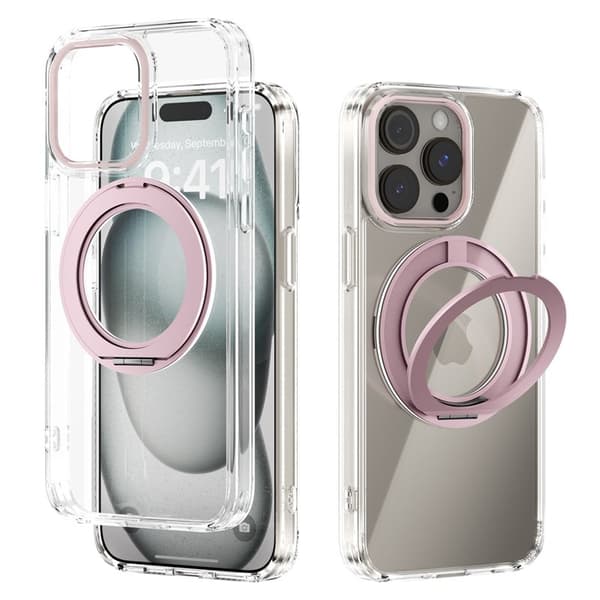 ABEEL Q-LUCK Mobilskal till iPhone 13 Pro Shockproof Med Kickstand Rosa