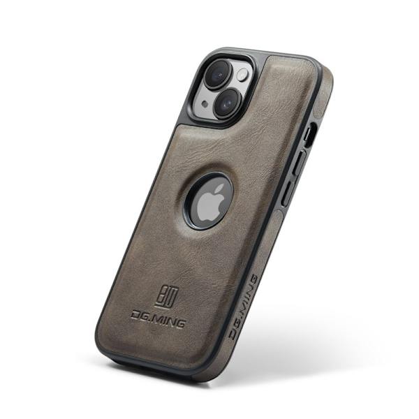 DG.MING Mobilskal till iPhone 14 Plus Anti-Fall Läder PC+TPU Brun