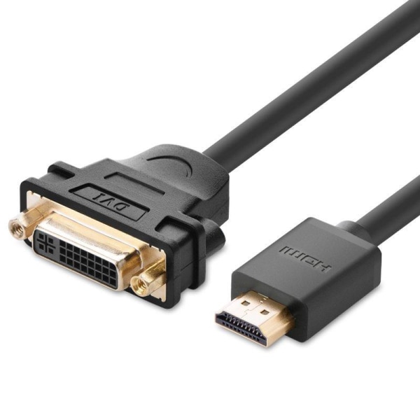 UGreen DVI 24 + 5 pin hun HDMI han Kabeladapter 22 cm Sort Black