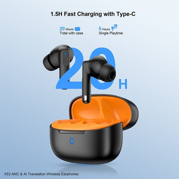 XUNDD TWS Trådlösa Hörlurar In-Ear Bluetooth ANC AI X53 - Vit Vit