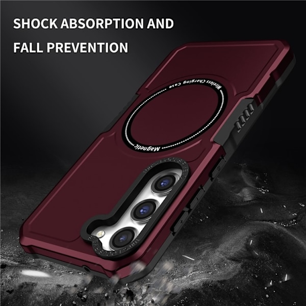 Galaxy S23 Plus Skal Magsafe Anti Drop - Vinröd