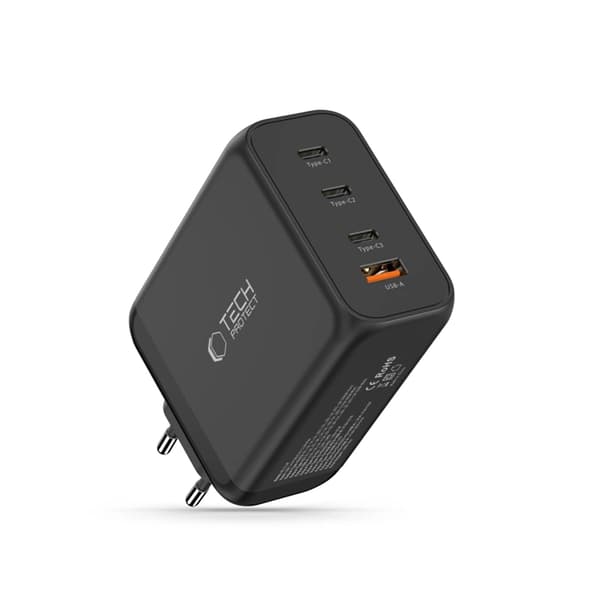 Tech-Protect 4-Port Snabbladdare 200W QC3.0 NC200W-GAN Svart