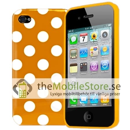 Polka Dots flexiCase skal till iPhone 4 / 4S (Orange) Orange