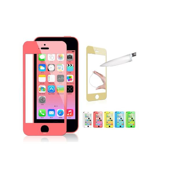 Colored Härdat Glas Skärmskydd till Apple iPhone 4 / 4S - Gul Gul