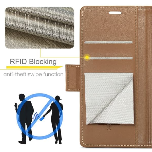 CASEME Plånboksfodral Konstläder för Samsung Galaxy A55 5G - Brun
