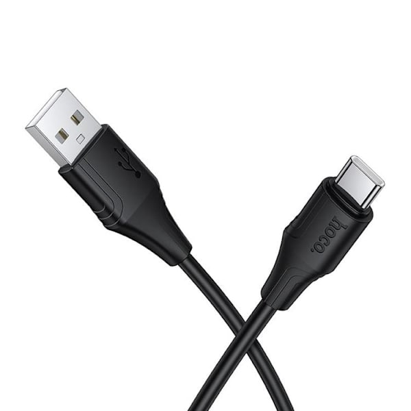 HOCO USB-A til USB-C Kabel 3A 1m Silikone X124 - Sort Svart