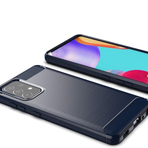 Carbon Fleksibelt TPU-cover til Samsung Galaxy A72 4G - Blå Blå