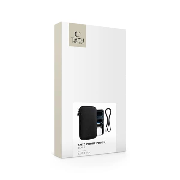 Tech-Protect Universaltaske 6.0 - 7.2 tommer - Sort Svart