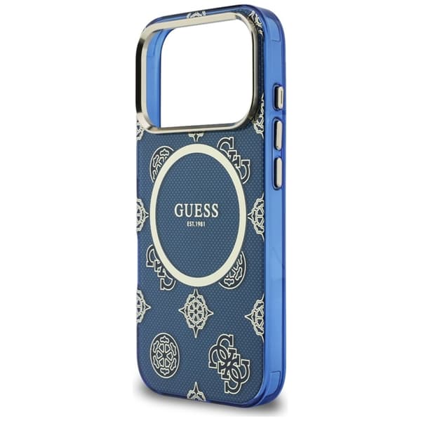 Guess Mobilskal För iPhone 17 Pro MagSafe IML Peony Dot - Blå Blå