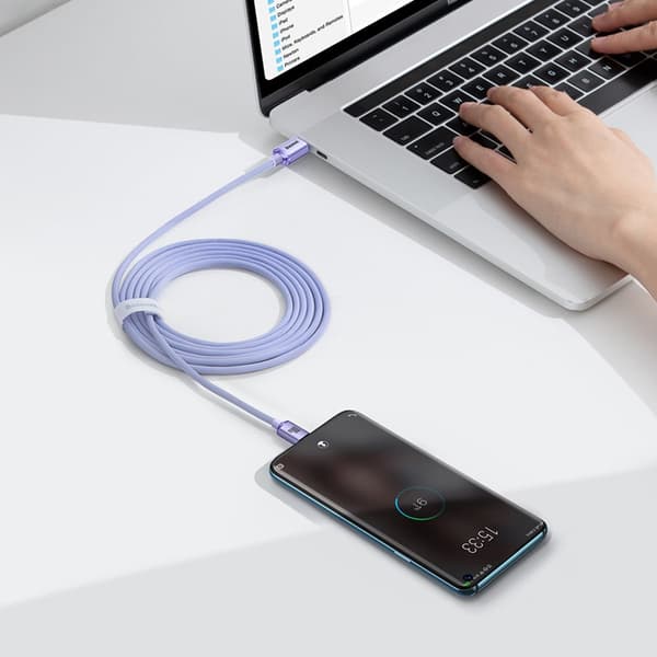 Baseus USB-C till USB-C 100W 2m - Lila Lila