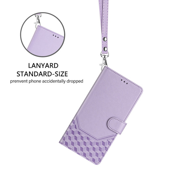 Nothing Phone (3a) Plånboksfodral Imprinted Honeycomb RFID Lila