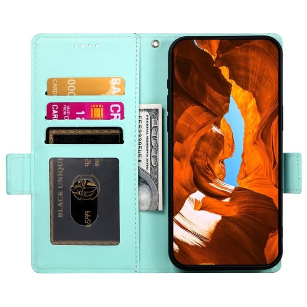 Samsung Galaxy S26 Plus Fodral PU Läder Plånboksfodral - Mintgrön