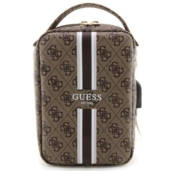 Guess Organizerväska Printed Stripes - Brun