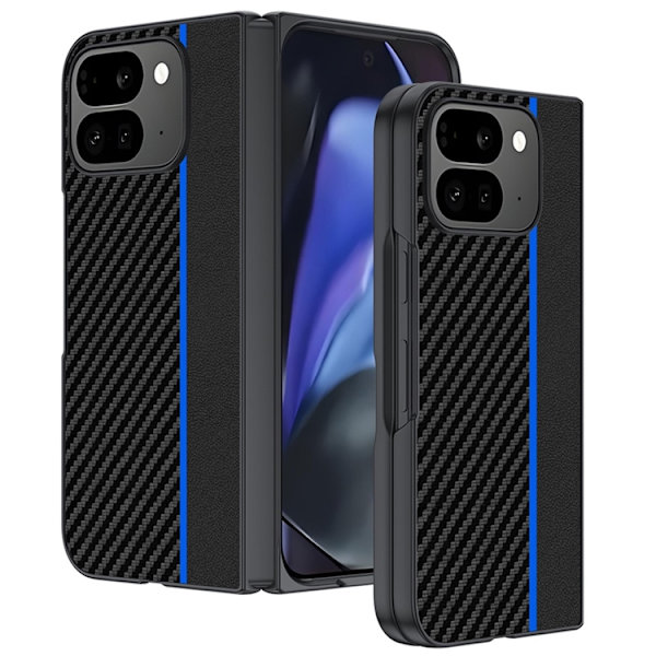 Mobilskal till Google Pixel 10 Pro Fold Carbon Fiber - Blå Blå
